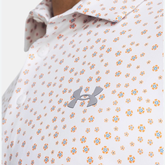 Under Armour Men's Polo with Blue and Green Accents - Picture 1 of 6